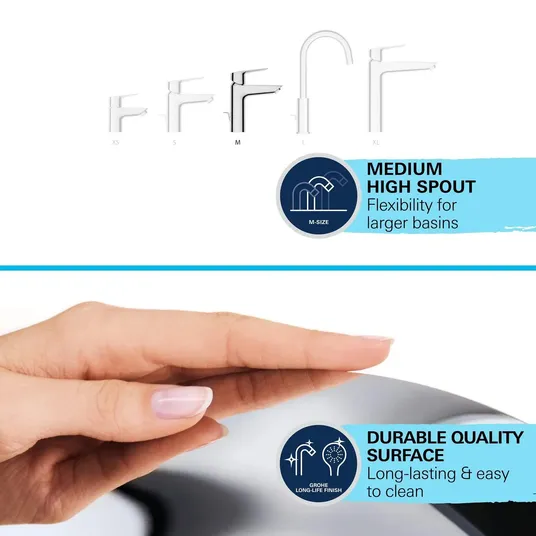 Grohe QuickFix Start – praustuvo maišytuvas su išleidimo komplektu, CoolStart, chromas 23552002
