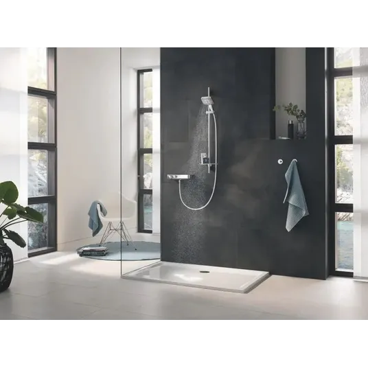 Grohe Rainshower SmartActive Cube – dušo stovo rinkinys 130, 3 srovių tipai, 60 cm stovas ir žarna, chromas 26583000