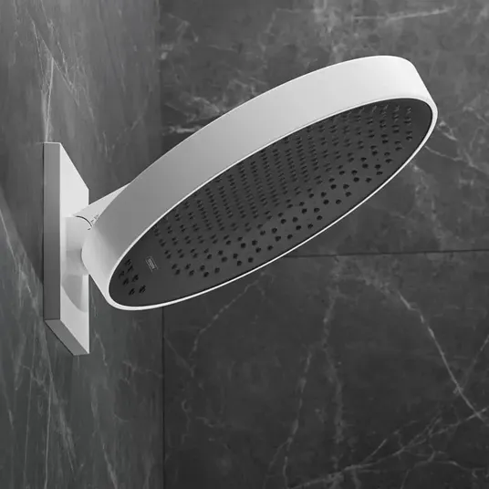Hansgrohe Rainfinity – galvos dušas 360 su sieniniu jungtimi, 3jet, balta matinė 26234700