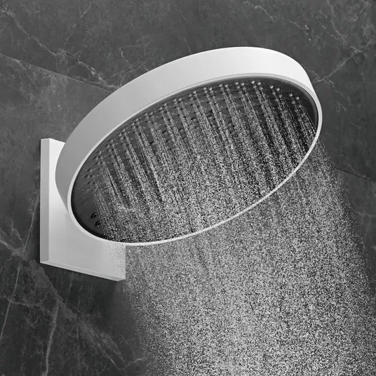 Hansgrohe Rainfinity – galvos dušas 360 su sieniniu jungtimi, 3jet, balta matinė 26234700