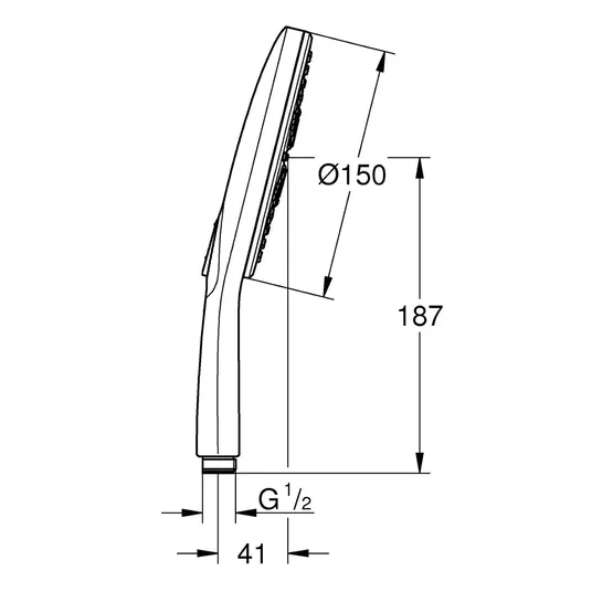 Grohe Rainshower SmartActive - käsidušš 150, 3 pihustit, kroomitud 26553000