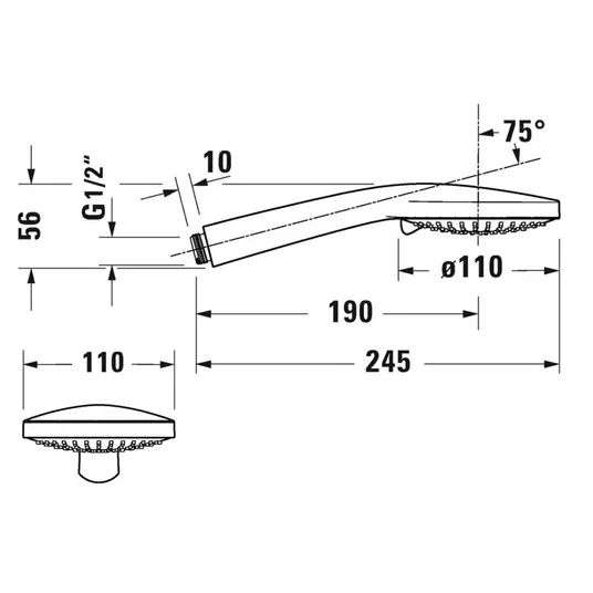 Duravit dušai – rankinis dušas, 3jet, chromuotas UV0652016010