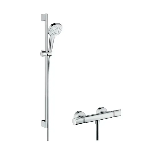 Hansgrohe Croma Select E - Dušikomplekt Vario termostaatsegistriga, dušivarda 90 cm, 3 dušijuga, valge/kroomitud 27082400