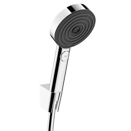 Hansgrohe Pulsify Select S – rankinis dušas, laikiklis ir žarnos rinkinys, 3 srovių tipai, EcoSmart, chromas 24306000