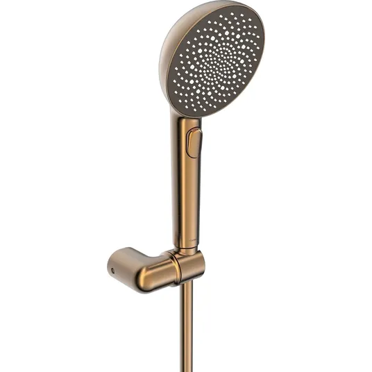 Hansa Aurelia – rankinis dušas, laikiklis ir žarna, 3 srovių tipai, šlifuotas bronzos spalvos 4717012081
