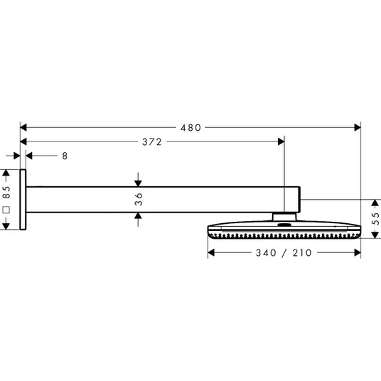 Hansgrohe Raindance Alive Q - Peadušš, 21x34 cm, 2 joad, EcoSmart, poleeritud kuld 24551990