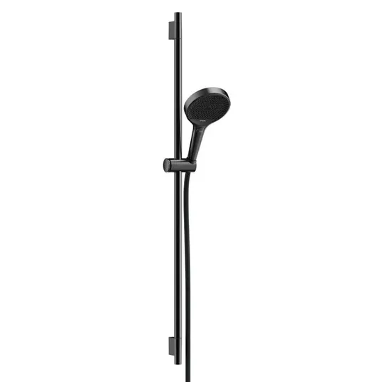 Hansgrohe Rainfinity – dušo komplektas: rankinis dušas, stovas ir žarna, 3 srovių tipai, chromas, šlifuotas juodas 28743340