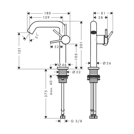 Hansgrohe Tecturis S - kraanikausisegisti Push-Open jäätmekomplektiga, CoolStart, EcoSmart, kroomitud 73342000