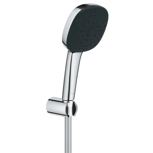 Grohe Vitalio Comfort – dušo komplektas: rankinis dušas, laikiklis ir žarna, 3 srovių tipai, chromas 26176001