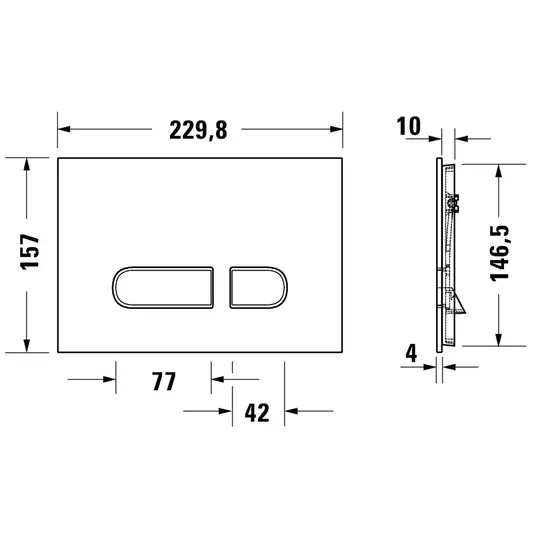 Duravit DuraSystem - Nuleidimo plokštelė A1 unitazui, baltas stiklas WD5002012000