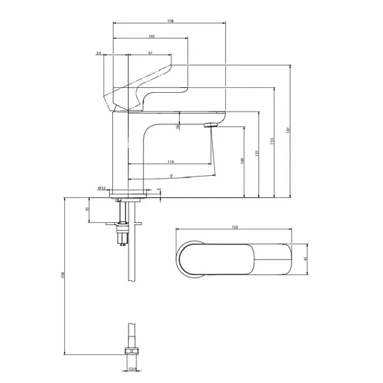 Villeroy & Boch O.novo – praustuvo maišytuvas, AquaSmart, chromas TVW10400300161