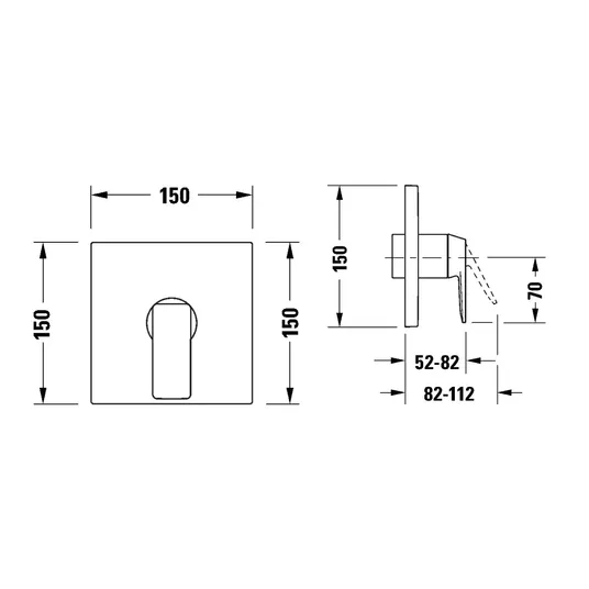 Duravit Manhattan – paslėpta dušo armatūra, chromuota MH4210010010
