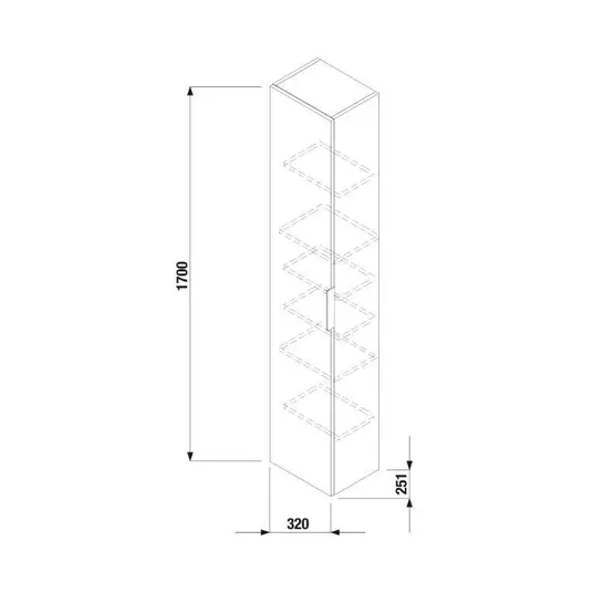 Jika Cube - Aukšta spintelė 32x25x170 cm, balta H4537211763001