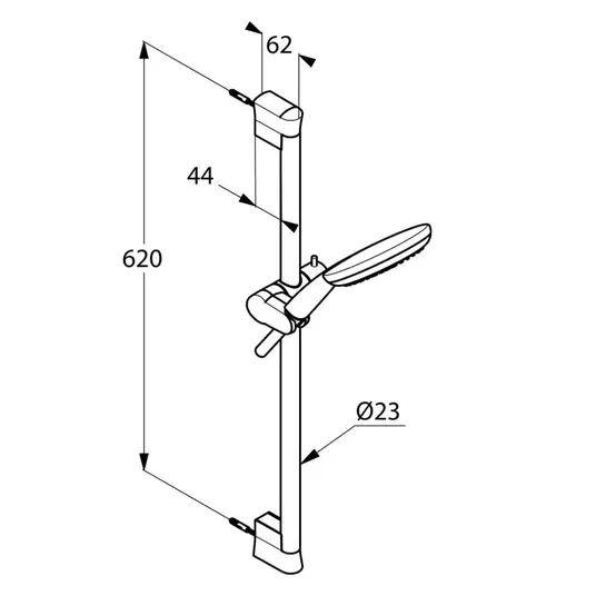 Kludi Freshline – dušo galvutė su žarna ir strypu 60 cm, 3 sraigtai, chromas 6793005-00