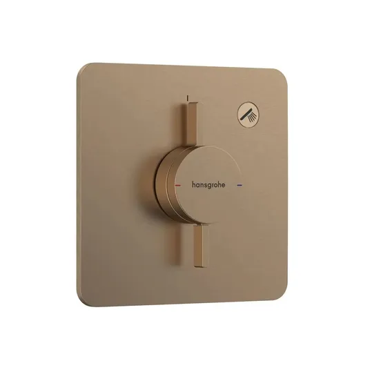Hansgrohe DuoTurn Q – į sieną įmontuojamas dušo maišytuvas, šlifuotas bronzos spalvos 75614140