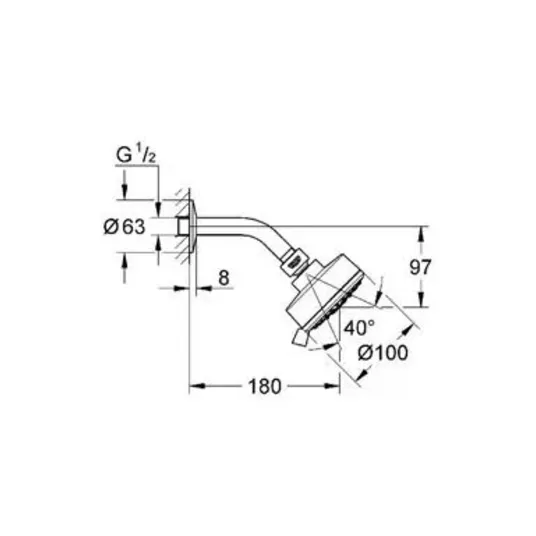 Grohe Tempesta Cosmopolitan – dušo galvutė, 3 srovių tipai, chromuota 26090001