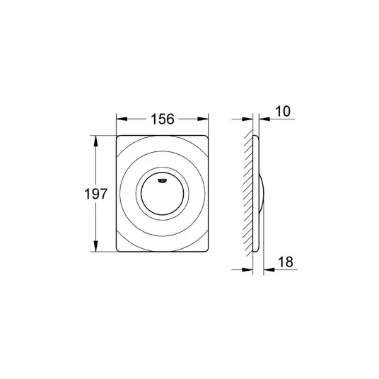 Grohe Surf vandens nuleidimo plokštelė, chromuota, 37063000