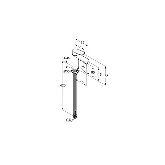 Kludi X1 – praustuvo maišytuvas, juodas matinis 322823975