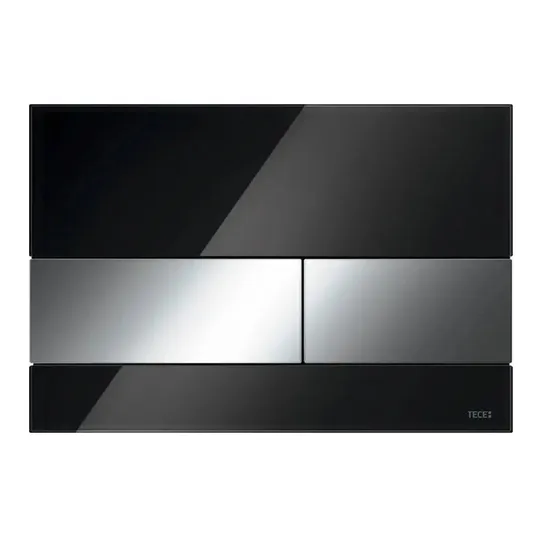 Tece TECEsquare - WC nuleidimo plokštelė, juodas stiklas / blizgus chromas 9240807