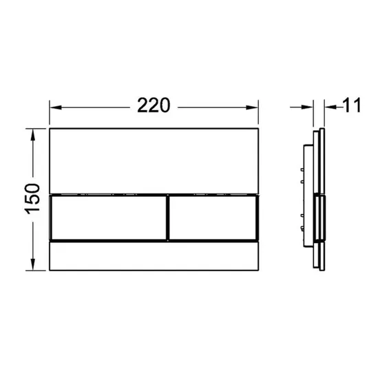 Tece TECEsquare - WC nuleidimo plokštelė, juodas stiklas / blizgus chromas 9240807