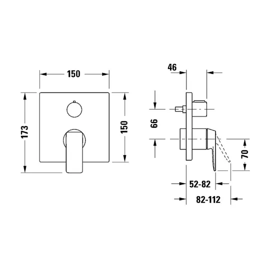 Duravit Manhattan – paslėpta maišytuvas, 2 vartotojams, chromas MH5210012010