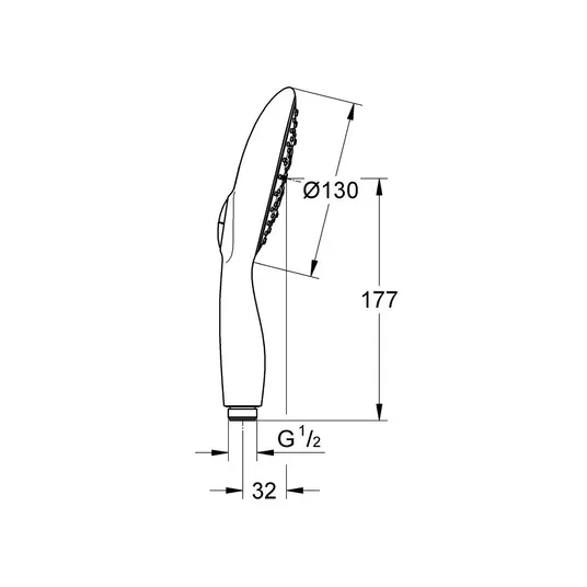 Grohe Vitalio Rain – galvos dušo galvutė 130, 4 srovelės, chromuota 26107000