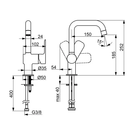 Hansa Basic – praustuvo maišytuvas, chromas 55542203