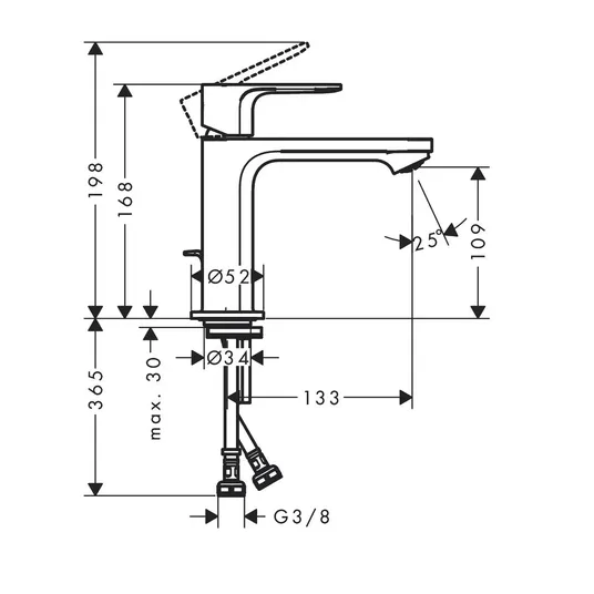 Hansgrohe Rebris S - valamusegisti tühjendusklapiga, CoolStart, kroomitud 72519000