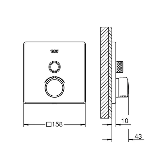 Grohe SmartControl – paslėpta armatūra 1 vartotojui, chromuota 29147000