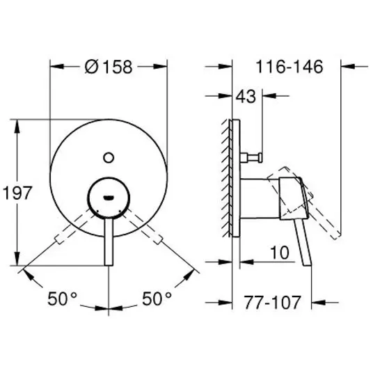 Grohe Concetto – paslėpta armatūra 2 vartotojams, chromuota 24054001
