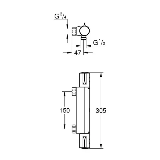 Grohe Grohtherm 800 – termostatinis dušo maišytuvas, chromas 34755000