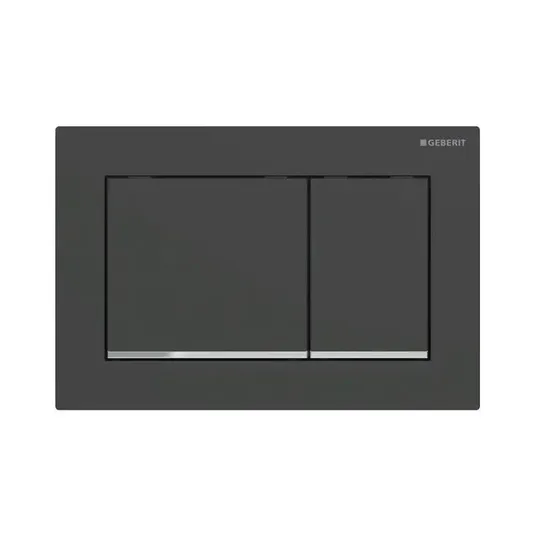 Geberit Omega20 - Valdymo plokštelė, matinės juodos / blizgaus chromo spalvos 115.080.14.1