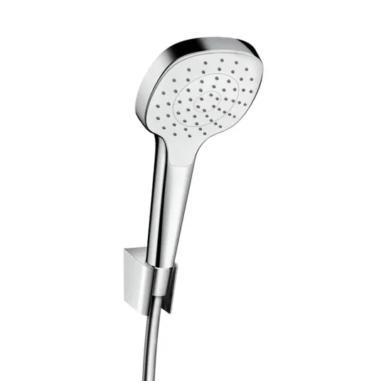 Hansgrohe Croma Select E - Duššpea 1jet, koos dušivooliku ja dušialusega, valge / kroomitud 26424400