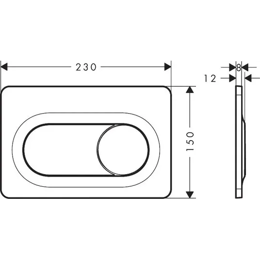 Hansgrohe iFrame Original S - WC nuleidimo plokštelė, matinės juodos spalvos, 66002670