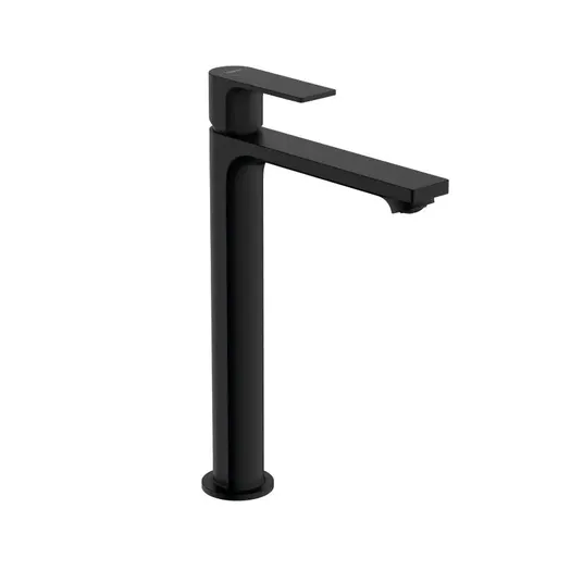 Hansgrohe Rebris E - segisti püstise valamu jaoks, äravooluklapiga, CoolStart, matt must 72581670