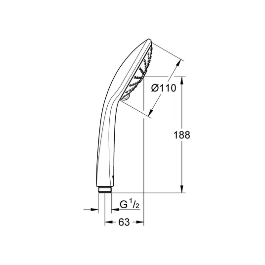 Grohe Euphoria – dušo galvutė 110 masažas, 3 sraigtai, chromuota 27221001