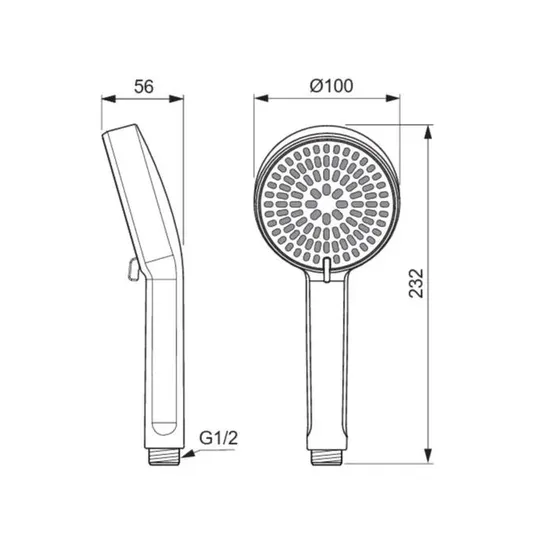 Ideal Standard Idealrain ALU+ – rankinis dušas, 2 srovių tipai, chromas BD990AA