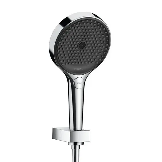 Hansgrohe Rainfinity – dušo galvutės rinkinys 130, 3jet, su dušo laikikliu ir žarna, chromuotas 26851000