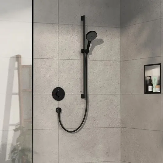 Hansgrohe ShowerSelect Comfort – į sieną įmontuojamas termostatinis maišytuvas, matinis juodas 15553670
