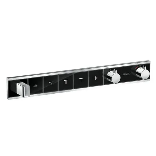 Hansgrohe RainSelect – į sieną įmontuojamas maišytuvas 5 vartotojams, juodas / chromuotas 15358600