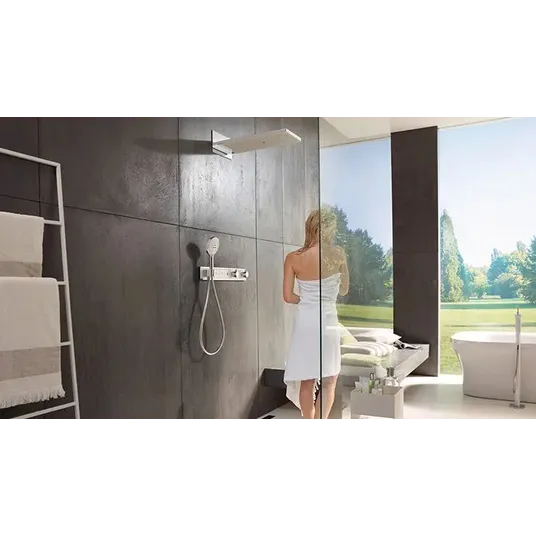 Hansgrohe RainSelect – termostatinis dušo maišytuvas – įmontuojamas 3 vartotojams, chromuotas 15356000
