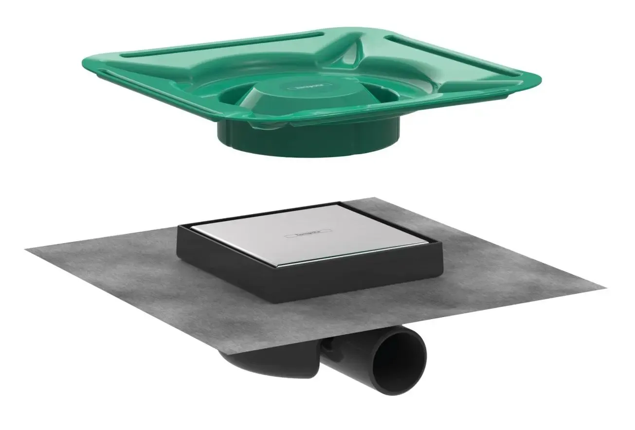 Hansgrohe RainDrain Spot 15x15 cm, grīdas