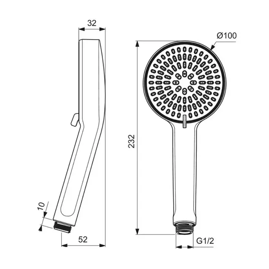 Ideal Standard Idealrain – rankinis dušas, 2 srovių tipai, chromas BE217AA