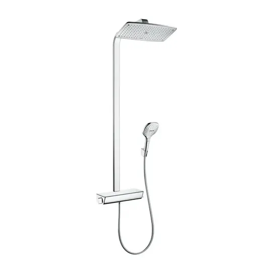 Hansgrohe Raindance Select E – dušo kolona Showerpipe 360 su termostatiniais maišytuvais, EcoSmart 9 l/min, chromuota 27286000