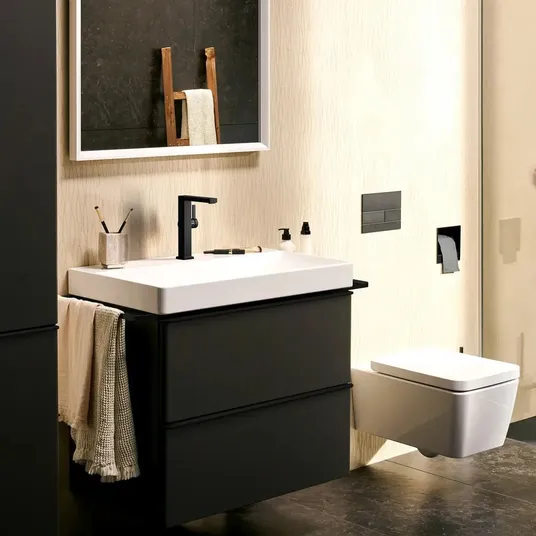 Hansgrohe Tecturis E - kraanikaussi kraanikaussi Push-Open äravoolukomplektiga, CoolStart, EcoSmart, matt must 73060670