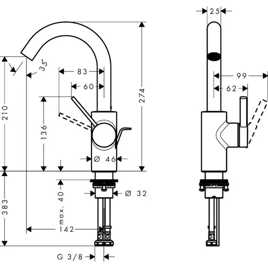 Hansgrohe Zesis S - kraanikaussi kraanikaussi koos äravoolukomplektiga, CoolStart, EcoSmart+, matt must 74740670
