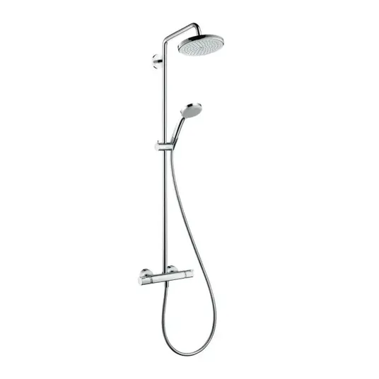 Hansgrohe Croma 220 – dušo kolona Showerpipe 220 su termostatiniais maišytuvais, EcoSmart 9 l/min, chromuota 27188000