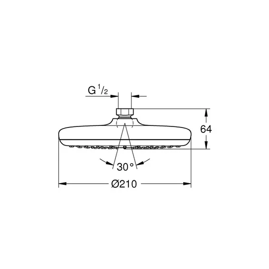 Grohe Tempesta - Duššpea 210, 1 vooluhulk, kroom 26410000