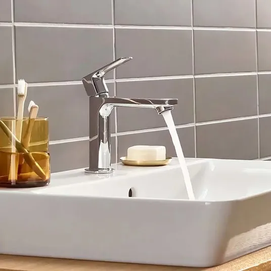 Hansgrohe Rebris E – praustuvo maišytuvas su išleidimo įtaisu, CoolStart, chromas 72559000