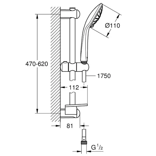 Grohe Euphoria - massaažiga dušikomplekt, kroomitud 27231001